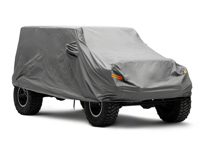 RedRock 4-Layer Breathable Full Car Cover; Gray (07-18 Jeep Wrangler JK 4-Door)