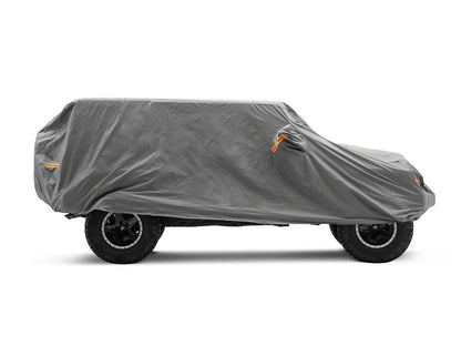 RedRock 4-Layer Breathable Full Car Cover; Gray (07-18 Jeep Wrangler JK 4-Door)