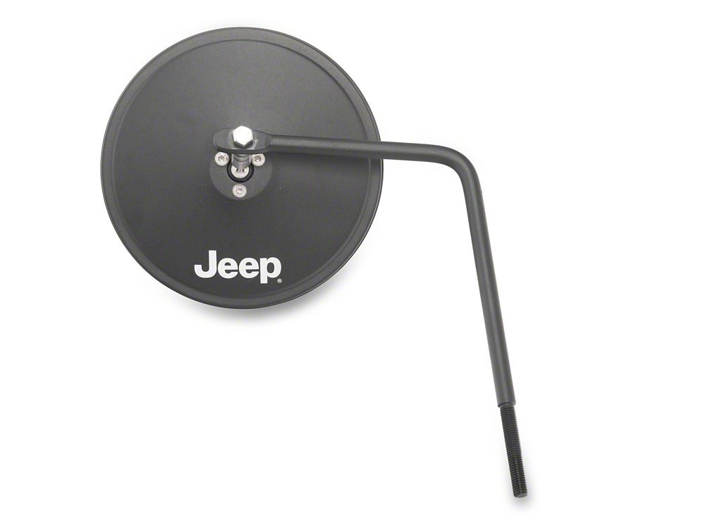 Jeep Licensed by RedRock Round Adventure Mirrors with Printed Jeep Logo (87-25 Jeep Wrangler YJ, TJ, JK & JL)