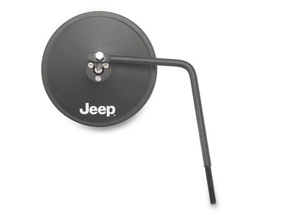 Jeep Licensed by RedRock Round Adventure Mirrors with Printed Jeep Logo (87-25 Jeep Wrangler YJ, TJ, JK & JL)
