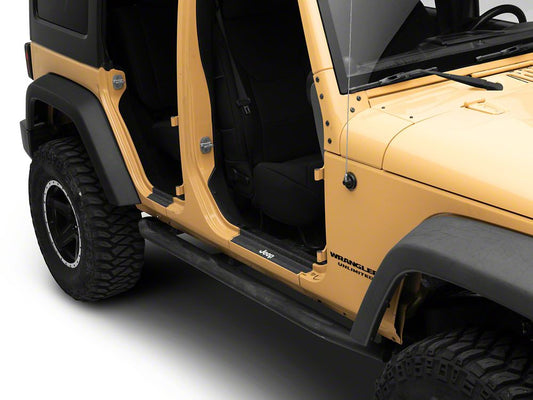 Jeep Licensed by RedRock Door Sill Body Shield Decal; White (07-18 Jeep Wrangler JK)