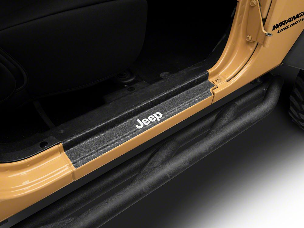 Jeep Licensed by RedRock Door Sill Body Shield Decal; White (07-18 Jeep Wrangler JK)