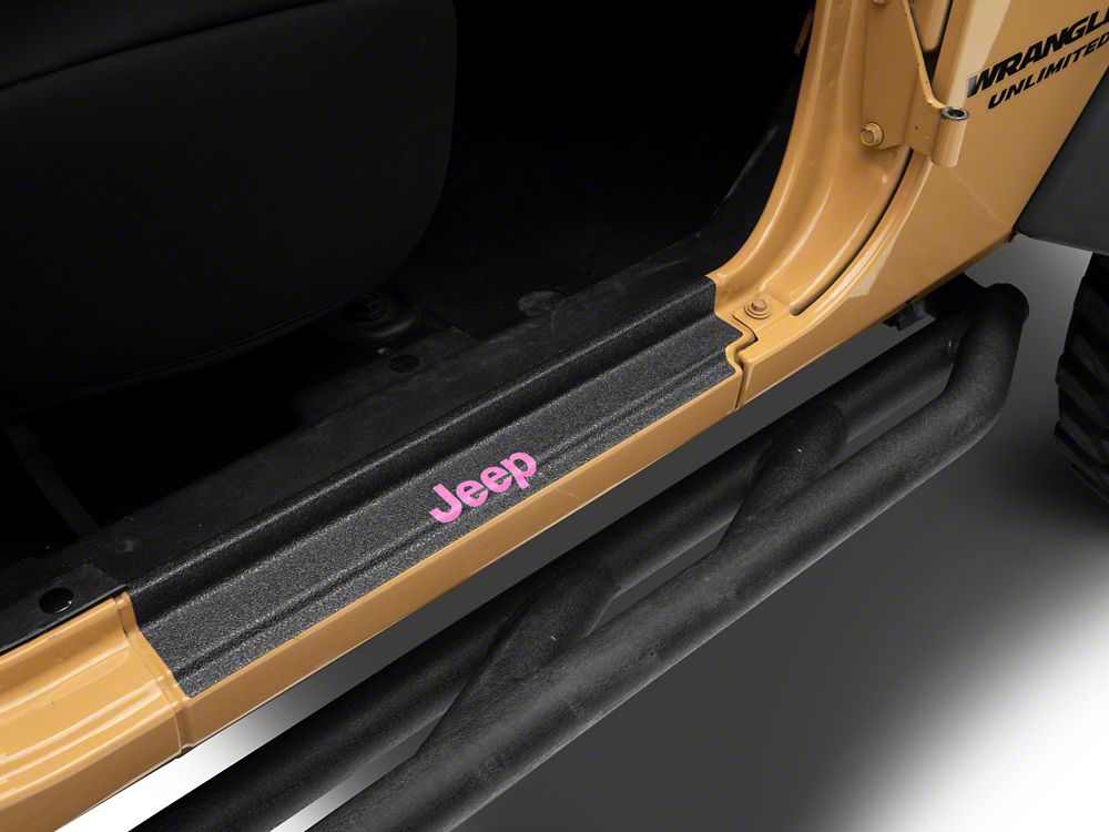 Jeep Licensed by RedRock Door Sill Body Shield Decal; Pink (07-18 Jeep Wrangler JK)