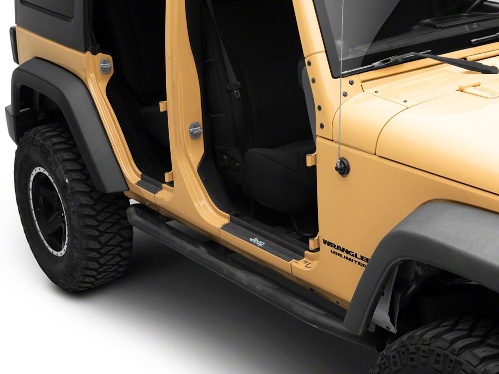 Jeep Licensed by RedRock Door Sill Body Shield Decal; Metallic (07-18 Jeep Wrangler JK)