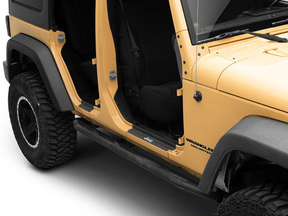 Jeep Licensed by RedRock Door Sill Body Shield Decal; Metallic (07-18 Jeep Wrangler JK)