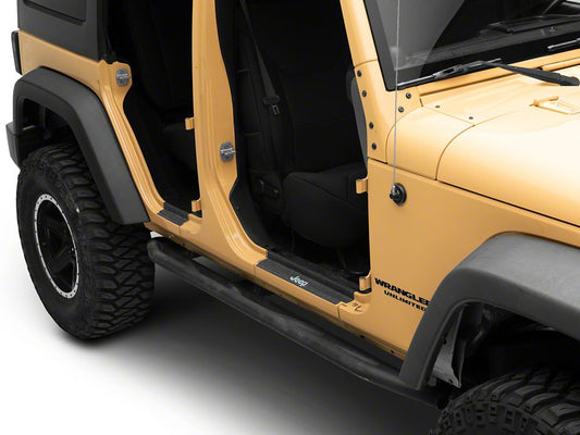 Jeep Licensed by RedRock Door Sill Body Shield Decal; Metallic (07-18 Jeep Wrangler JK)