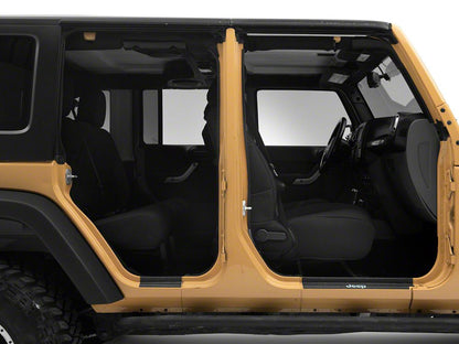 Jeep Licensed by RedRock Door Sill Body Shield Decal; Metallic (07-18 Jeep Wrangler JK)