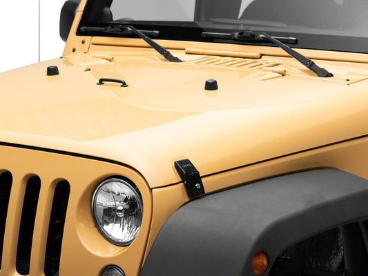 Jeep Licensed by RedRock Hood Lock Kit with Jeep Logo (07-18 Jeep Wrangler JK)