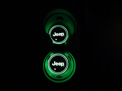 Jeep Licensed by RedRock Color Changing LED Cup Holder with Jeep Logo (07-25 Jeep Wrangler JK & JL)