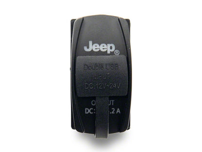 Jeep Licensed by RedRock Dual USB 4.2 AMP Fast-Charger Rocker Switch with Jeep Logo (97-18 Jeep Wrangler TJ & JK)
