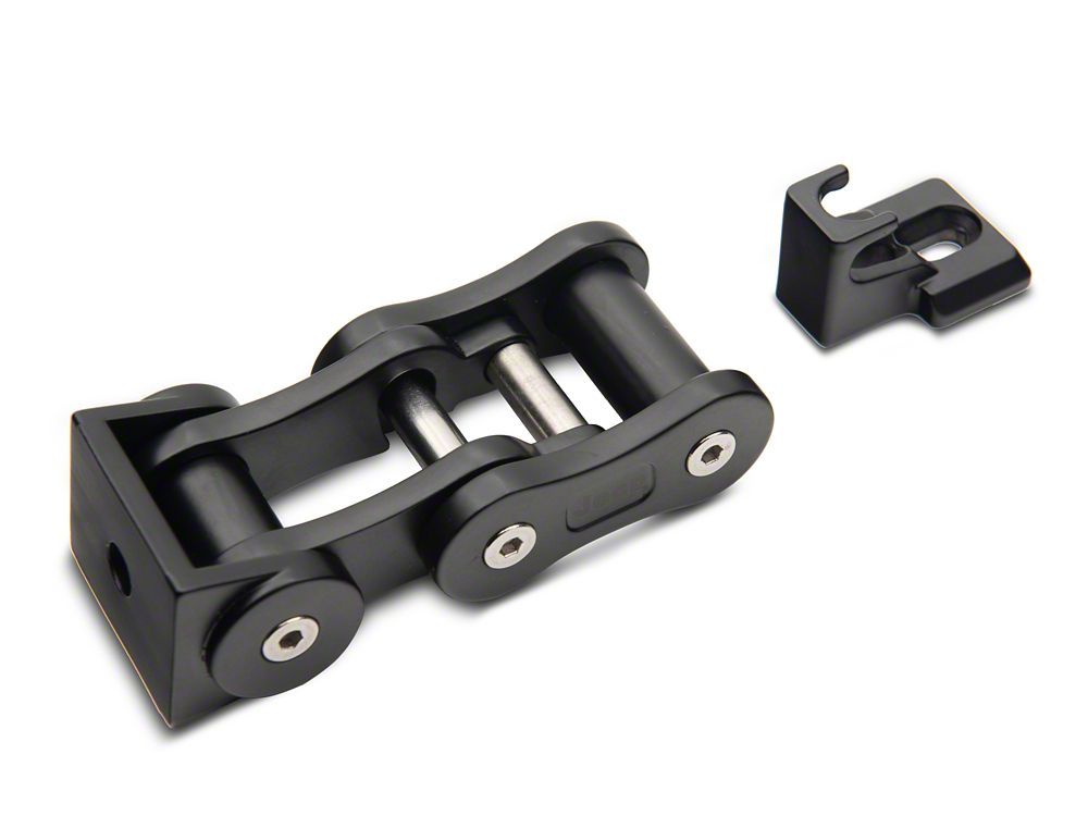 Jeep Licensed by RedRock Billet Aluminum Hood Catch Set with Jeep Logo (07-18 Jeep Wrangler JK)