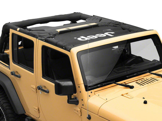 Jeep Licensed by RedRock Mesh Sun Shade with Jeep Logo (07-18 Jeep Wrangler JK)