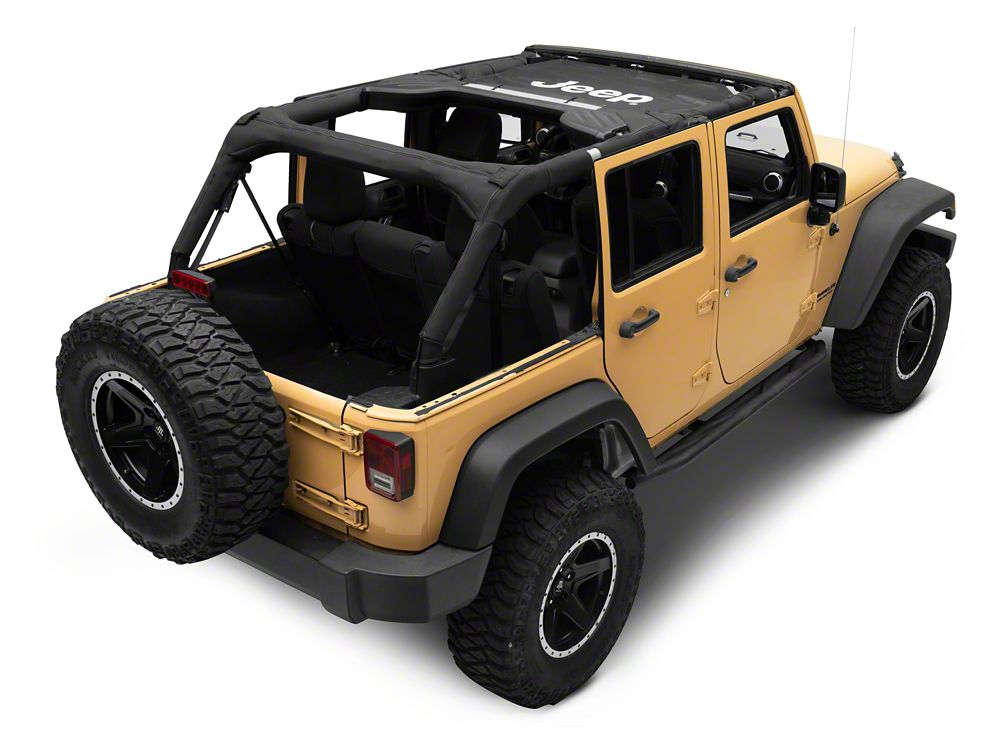 Jeep Licensed by RedRock Mesh Sun Shade with Jeep Logo (07-18 Jeep Wrangler JK)