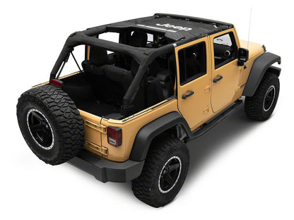 Jeep Licensed by RedRock Mesh Sun Shade with Jeep Logo (07-18 Jeep Wrangler JK)