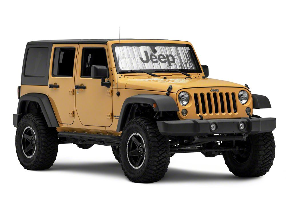 Jeep Licensed by RedRock Front Windshield Sun Shade with Jeep Logo (07-18 Jeep Wrangler JK)