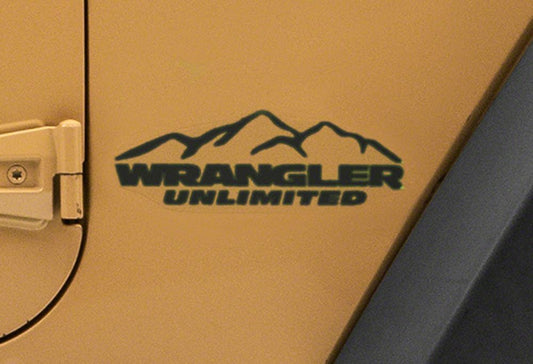Jeep Licensed by RedRock Mountain Wrangler Unlimited Decal; Matte Black (87-18 Jeep Wrangler YJ, TJ & JK)