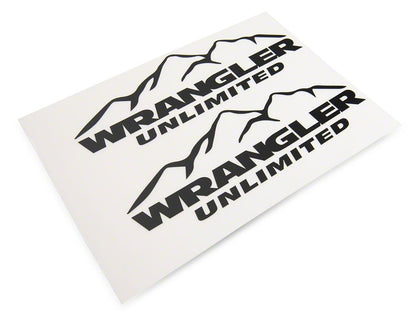 Jeep Licensed by RedRock Mountain Wrangler Unlimited Decal; Matte Black (87-18 Jeep Wrangler YJ, TJ & JK)
