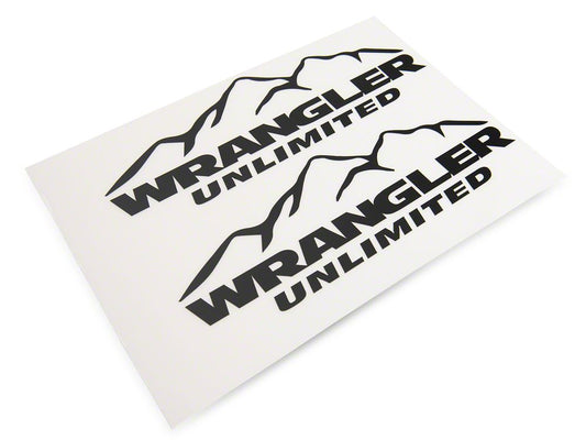 Jeep Licensed by RedRock Mountain Wrangler Unlimited Decal; Matte Black (87-18 Jeep Wrangler YJ, TJ & JK)