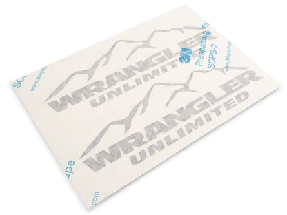 Jeep Licensed by RedRock Mountain Wrangler Unlimited Decal; Matte Black (87-18 Jeep Wrangler YJ, TJ & JK)