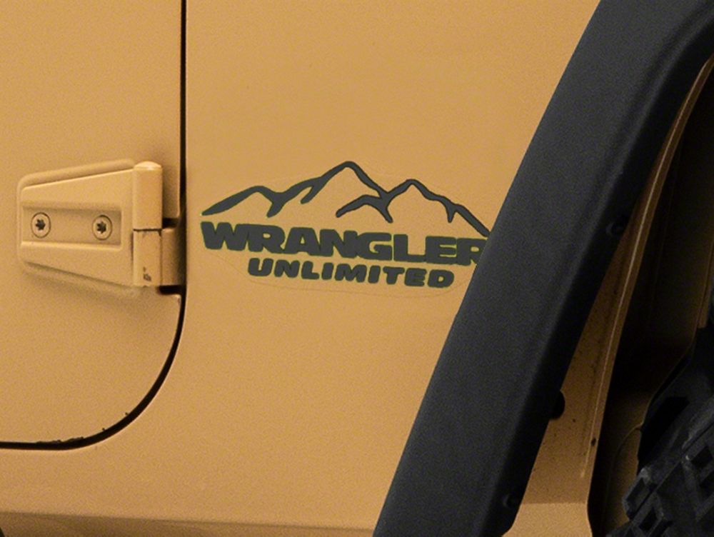 Jeep Licensed by RedRock Mountain Wrangler Unlimited Decal; Gloss Black (87-18 Jeep Wrangler YJ, TJ & JK)
