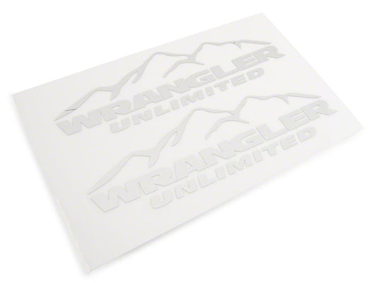Jeep Licensed by RedRock Mountain Wrangler Unlimited Decal; Silver (87-18 Jeep Wrangler YJ, TJ & JK)