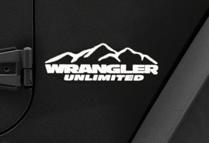 Jeep Licensed by RedRock Mountain Wrangler Unlimited Decal; White (87-18 Jeep Wrangler YJ, TJ & JK)
