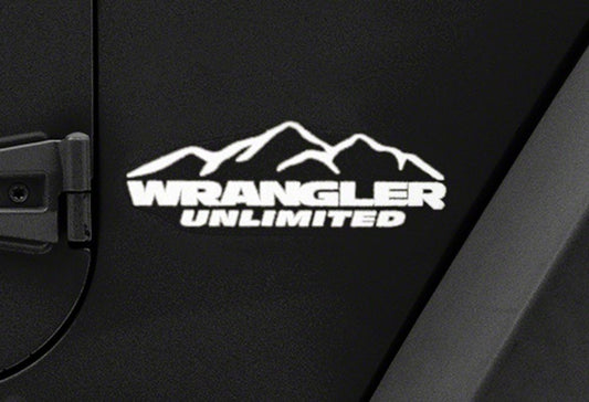 Jeep Licensed by RedRock Mountain Wrangler Unlimited Decal; White (87-18 Jeep Wrangler YJ, TJ & JK)