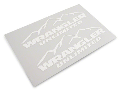 Jeep Licensed by RedRock Mountain Wrangler Unlimited Decal; White (87-18 Jeep Wrangler YJ, TJ & JK)