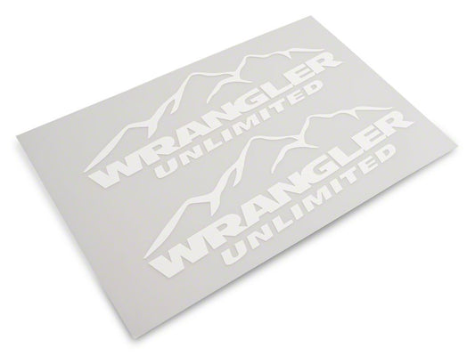 Jeep Licensed by RedRock Mountain Wrangler Unlimited Decal; White (87-18 Jeep Wrangler YJ, TJ & JK)