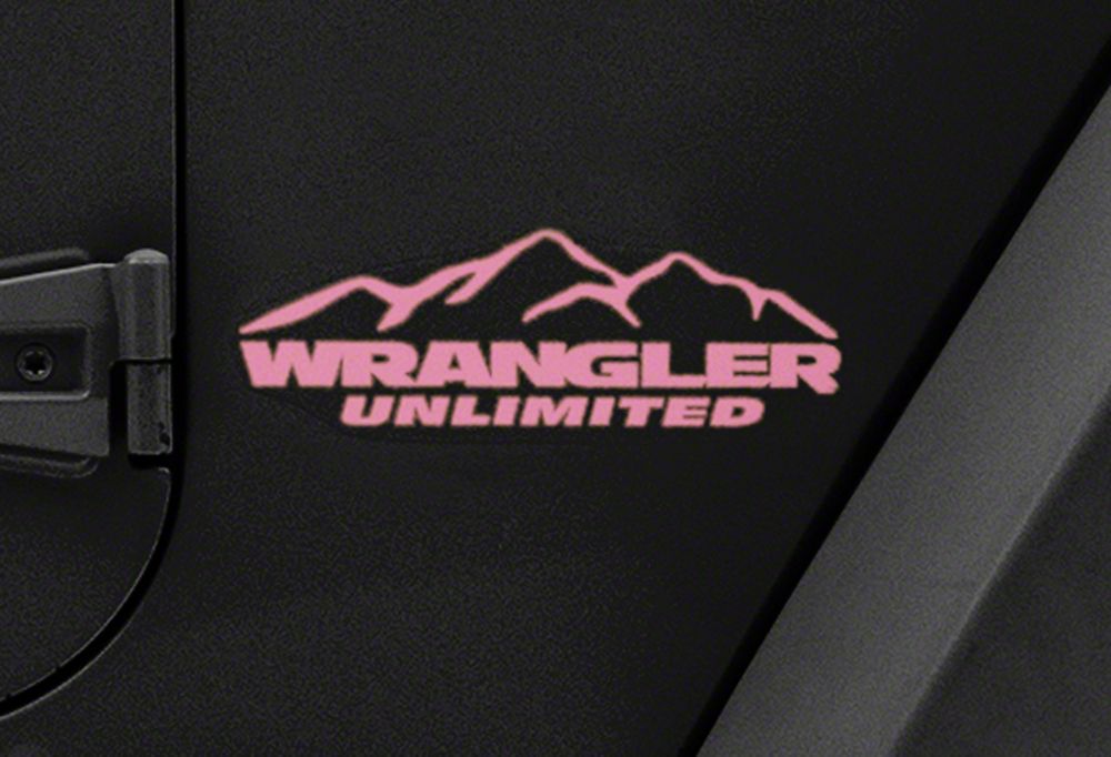 Jeep Licensed by RedRock Mountain Wrangler Unlimited Decal; Pink (87-18 Jeep Wrangler YJ, TJ & JK)