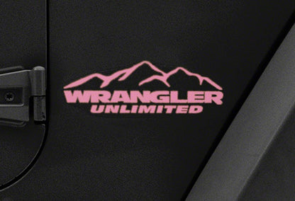 Jeep Licensed by RedRock Mountain Wrangler Unlimited Decal; Pink (87-18 Jeep Wrangler YJ, TJ & JK)