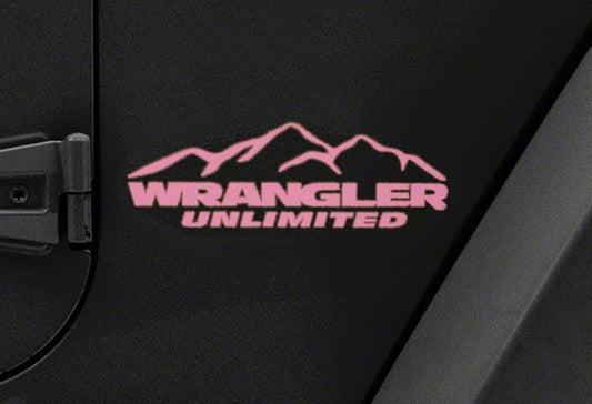 Jeep Licensed by RedRock Mountain Wrangler Unlimited Decal; Pink (87-18 Jeep Wrangler YJ, TJ & JK)
