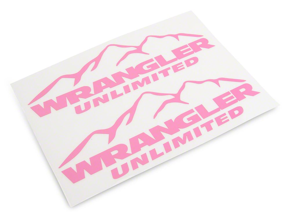 Jeep Licensed by RedRock Mountain Wrangler Unlimited Decal; Pink (87-18 Jeep Wrangler YJ, TJ & JK)