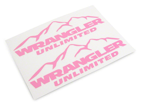 Jeep Licensed by RedRock Mountain Wrangler Unlimited Decal; Pink (87-18 Jeep Wrangler YJ, TJ & JK)