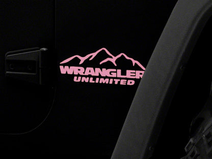 Jeep Licensed by RedRock Mountain Wrangler Unlimited Decal; Pink (87-18 Jeep Wrangler YJ, TJ & JK)