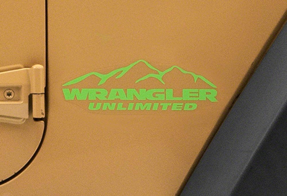 Jeep Licensed by RedRock Mountain Wrangler Unlimited Decal; Lime Green (87-18 Jeep Wrangler YJ, TJ & JK)