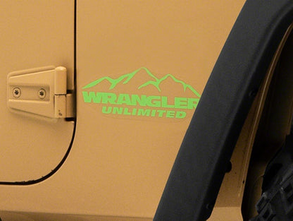 Jeep Licensed by RedRock Mountain Wrangler Unlimited Decal; Lime Green (87-18 Jeep Wrangler YJ, TJ & JK)