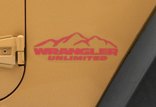 Jeep Licensed by RedRock Mountain Wrangler Unlimited Decal; Red (87-18 Jeep Wrangler YJ, TJ & JK)