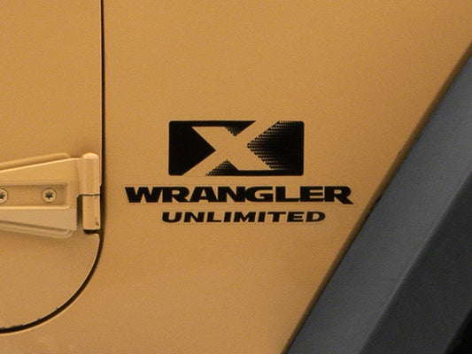 Jeep Licensed by RedRock X Side Logo Decal; Gloss Black (87-18 Jeep Wrangler YJ, TJ & JK)