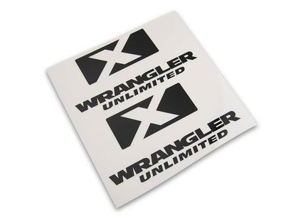 Jeep Licensed by RedRock X Logo with Wrangler Unlimited Decal; Gloss Black (87-18 Jeep Wrangler YJ, TJ & JK)