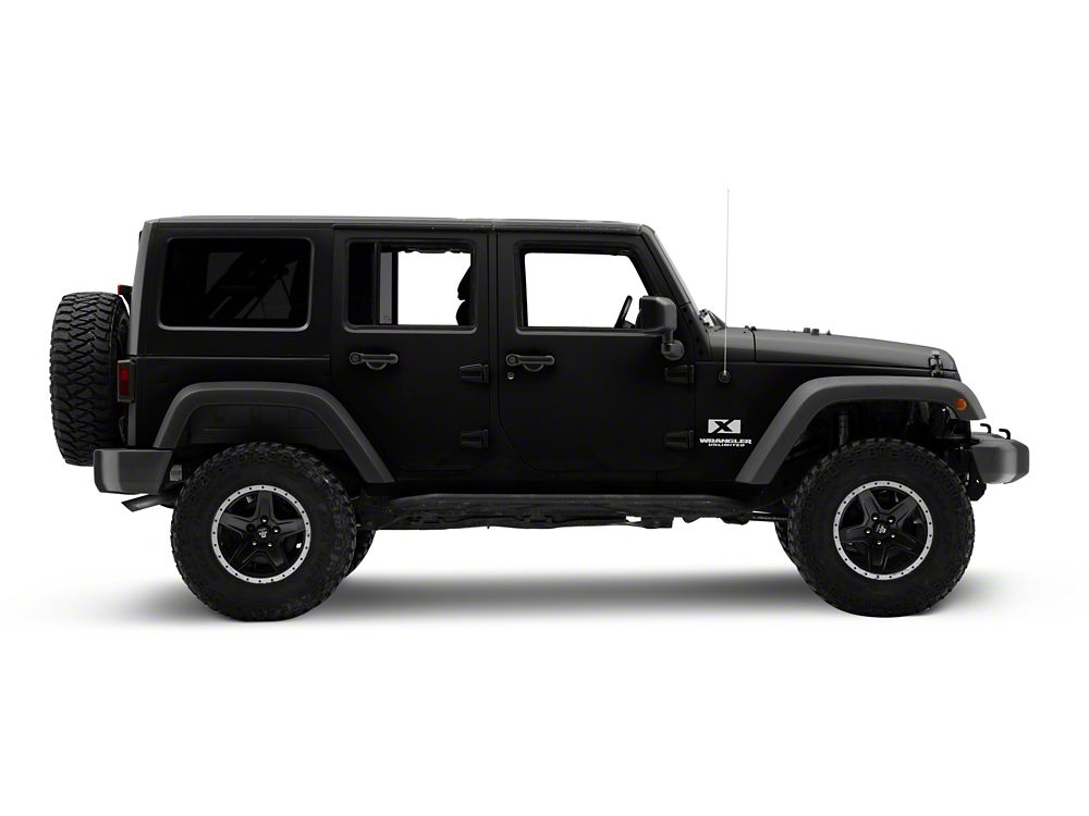 Jeep Licensed by RedRock X Logo with Wrangler Unlimited Decal; Silver (87-18 Jeep Wrangler YJ, TJ & JK)