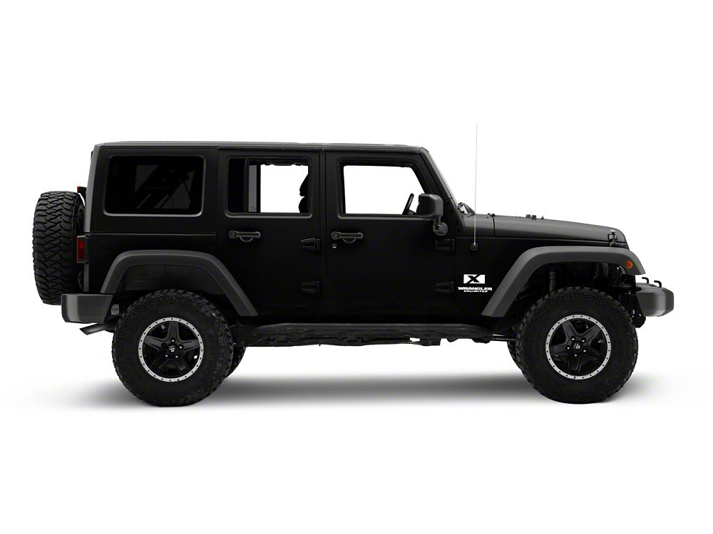 Jeep Licensed by RedRock X Logo with Wrangler Unlimited Decal; White (87-18 Jeep Wrangler YJ, TJ & JK)