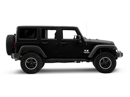 Jeep Licensed by RedRock X Logo with Wrangler Unlimited Decal; White (87-18 Jeep Wrangler YJ, TJ & JK)