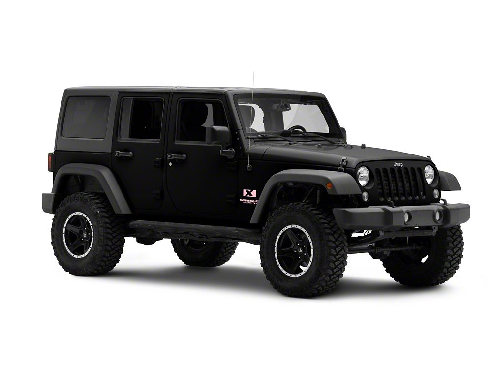 Jeep Licensed by RedRock X Logo with Wrangler Unlimited Decal; Pink (87-18 Jeep Wrangler YJ, TJ & JK)