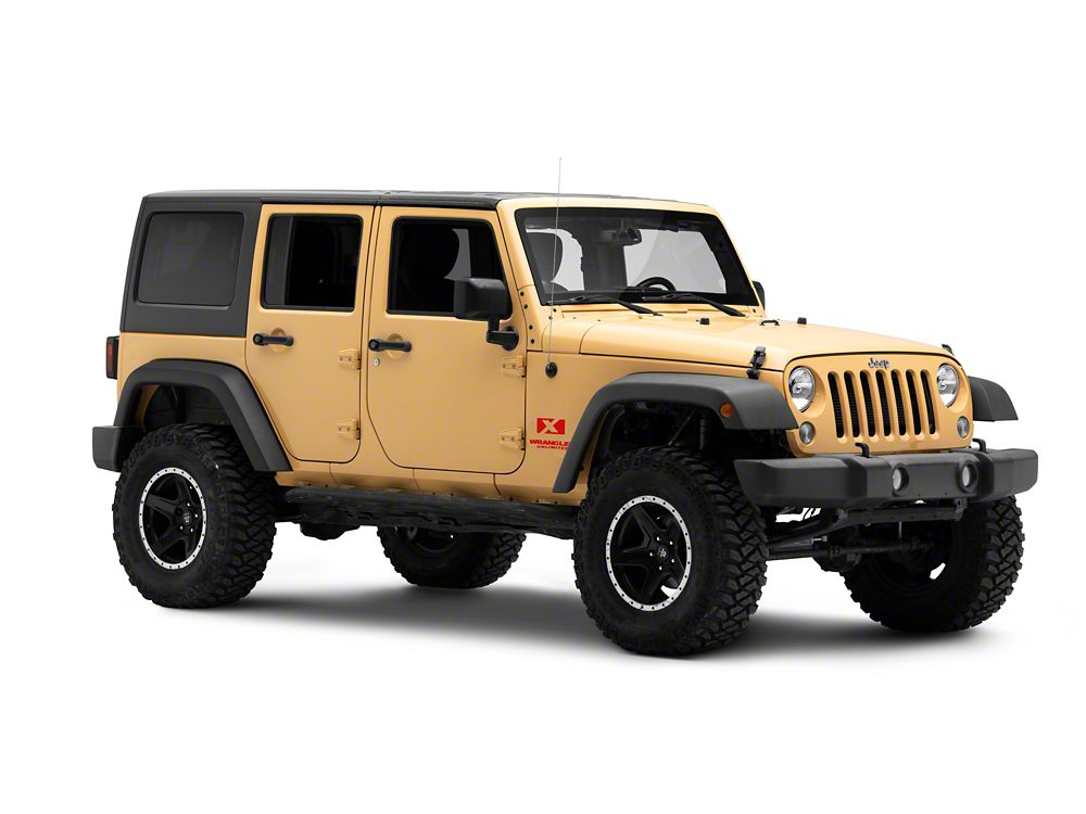Jeep Licensed by RedRock X Logo with Wrangler Unlimited Decal; Red (87-18 Jeep Wrangler YJ, TJ & JK)