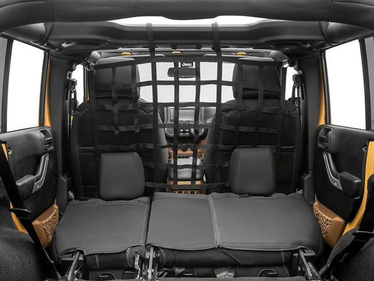Jeep Licensed by RedRock Rear Seat Cargo Net/Pet Divider with Jeep Logo (07-18 Jeep Wrangler JK 4-Door)