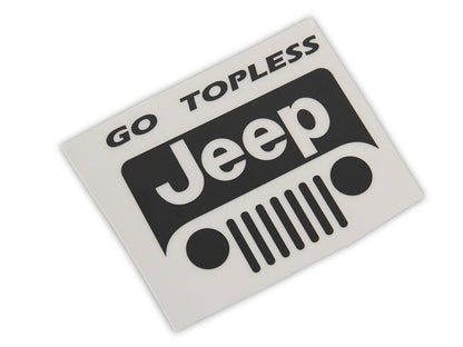 Jeep Licensed by RedRock Go Topless Jeep Decal; Matte Black (87-18 Jeep Wrangler YJ, TJ & JK)