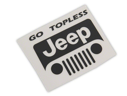 Jeep Licensed by RedRock Go Topless Jeep Decal; Matte Black (87-18 Jeep Wrangler YJ, TJ & JK)