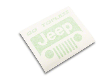 Jeep Licensed by RedRock Go Topless Jeep Decal; Lime Green (87-18 Jeep Wrangler YJ, TJ & JK)