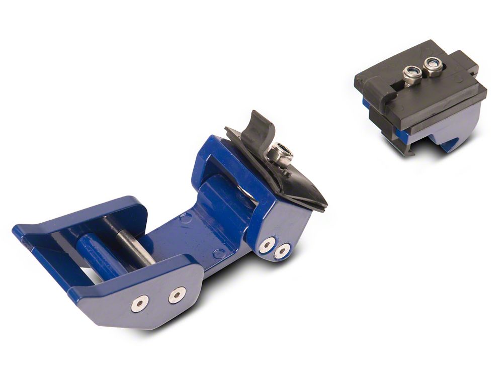 RedRock Old Glory Billet Hood Catch Kit; Blue (07-25 Jeep Wrangler JK & JL)